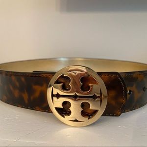 Tory Burch Leopard Belt with Gold Hardware
